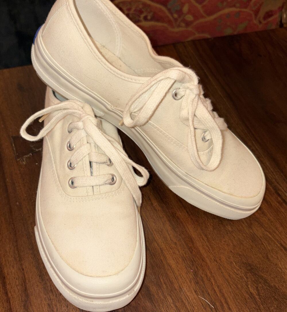 Keds Sport White Champion Toe Cap Platform Canvas Lace-Up Sneakers Ivory 9